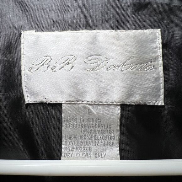 BB Dakota Pea Coat Womens Size Large Black Pink Plaid Two Button Front Acrylic - Picture 6 of 11